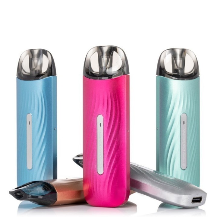 Vaporesso Osmall 2 Pod Mod çeşitleri: pembe, mavi ve turkuaz.