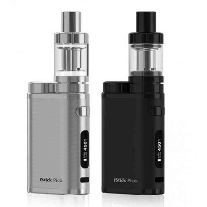 Eleaf iStick Pico Kit Pod Mod gümüş ve siyah renk seçenekleri.