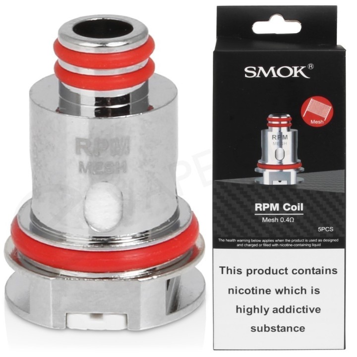 Smok RPM Coil Mesh 0.4ohm yedek kartuş gümüş kırmızı