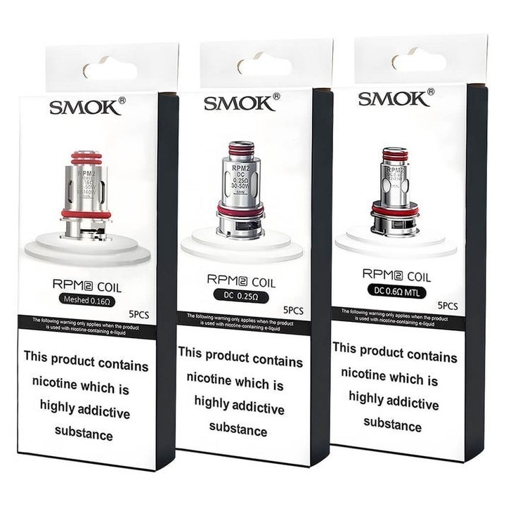 SMOK RPM 2 Coil Çeşitleri: Meshed 0.16Ω, DC 0.25Ω, DC 0.6Ω MTL