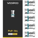 Voopoo PnP-TR1 1.2 Ohm Coil 5li paket, metal ve turkuaz silikon halka.