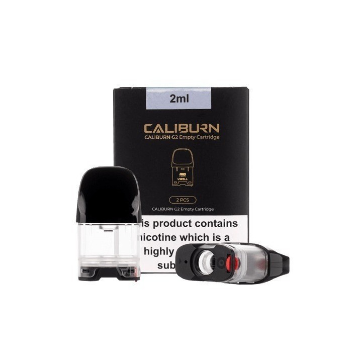 Uwell Caliburn G2 Kartuş 2ml, 2 Adet, Siyah Yedek Pod