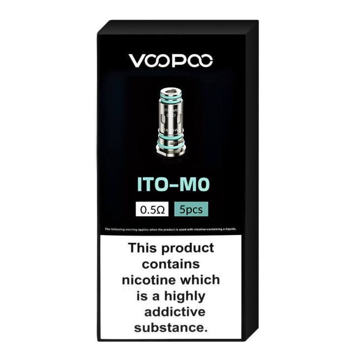 Voopoo ITO-MO 0.5ohm Coil 5li paket, siyah kutu ambalajlı.
