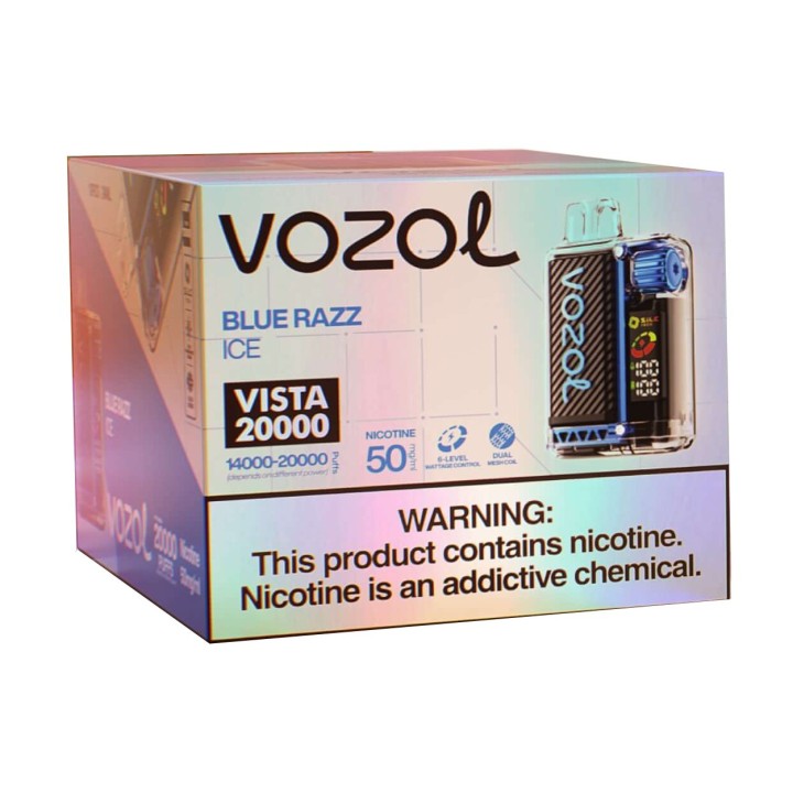 Vozol Vista 20000 Blue Razz Ice Kullan At (Salt Likit) Ambalajı