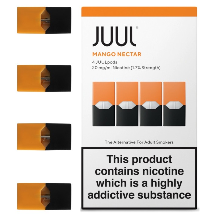 Juul Mango Nectar 1.7% nikotinli kartuş paketi, 4 adet pod.