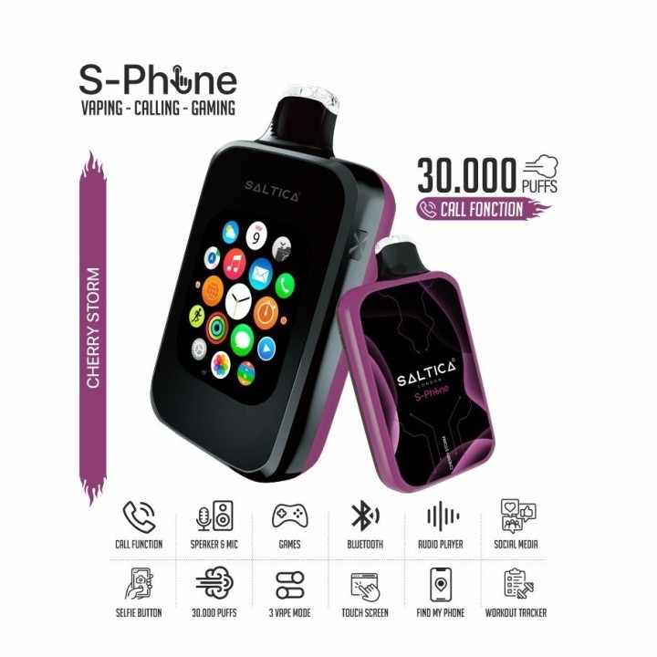 Saltica SPhone 30000 Cherry Storm Kullan At Pod, Akıllı Vape Cihazı