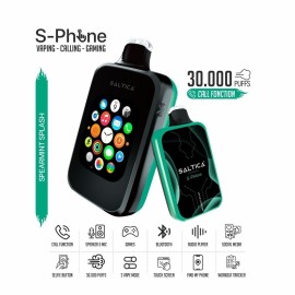 Saltica SPhone 30000 Kullan At Spearmint Splash siyah/yeşil elektronik sigara.