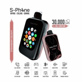 Saltica SPhone 30000 Strawberry Delight kullan at elektronik sigara, siyah ve pembe.