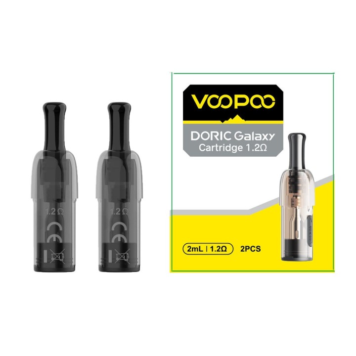 VOOPOO Doric Galaxy Kartuş 1.2Ω, 2'li Paket, Şeffaf Yedek Kartuş