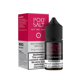 Pod Salt Watermelon Breeze Salt Likit 25mg Nikotin Şişesi ve Kutusu