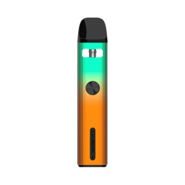 Uwell Caliburn G2 Pod Mod turuncu-yeşil degrade renkli, şık elektronik sigara.