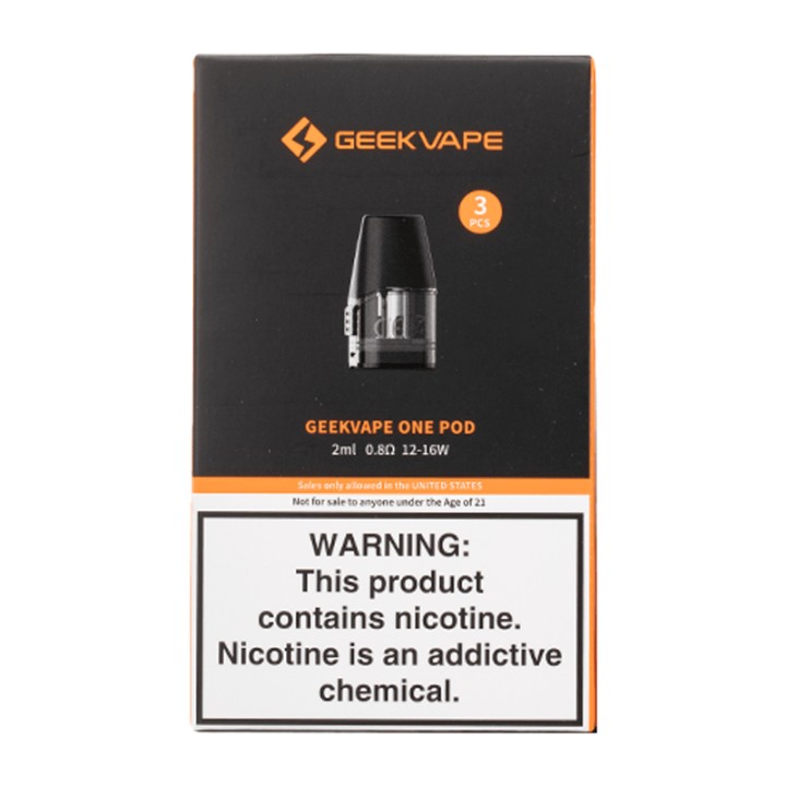 GeekVape Aegis One 3'lü Kartuş 0.8Ω Pod, Siyah Kutu Ambalajı