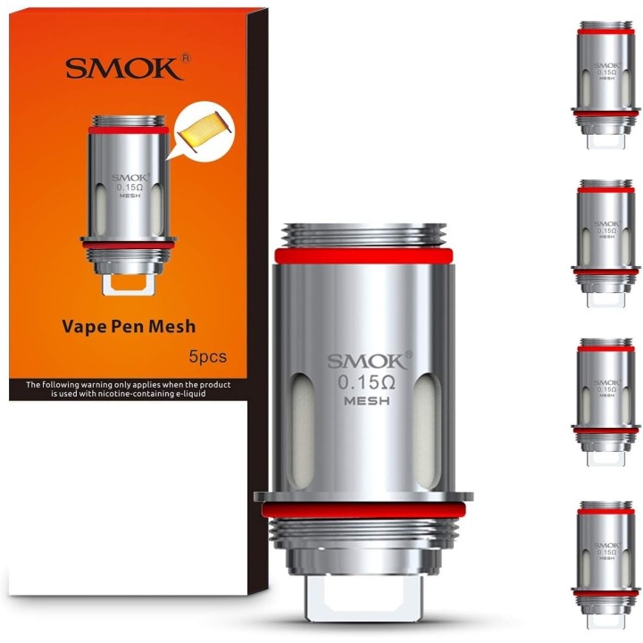 SMOK Vape Pen 22 Mesh Coil 0.15Ω Yedek Atomizer Başlıkları 5'li Paket
