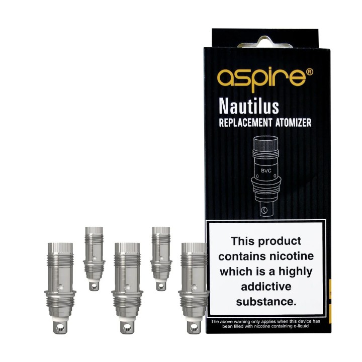 Aspire Nautilus BVC Coil yedek atomizer başlıkları 5'li paket.