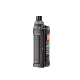 Vaporesso Armour G Pod Mod siyah, turuncu detaylı elektronik sigara.