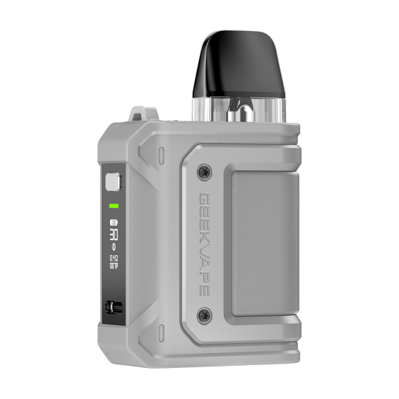 GeekVape Aegis Hero Q Pod Mod gri renkte, dayanıklı, kompakt elektronik sigara.