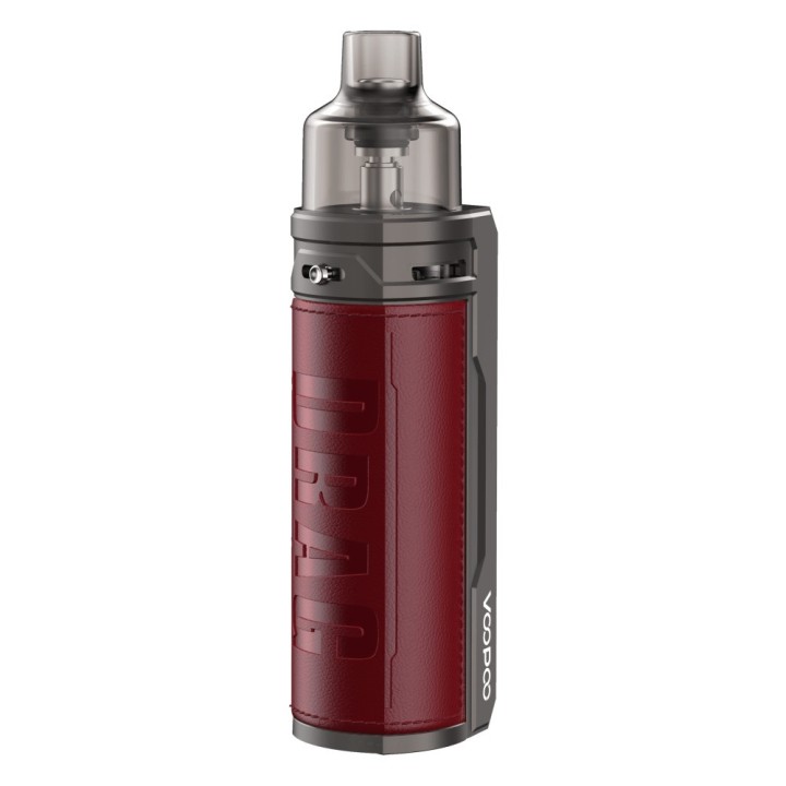 Voopoo Drag S Pod Mod kırmızı deri kaplama, gri gövde, MTL/RDL.