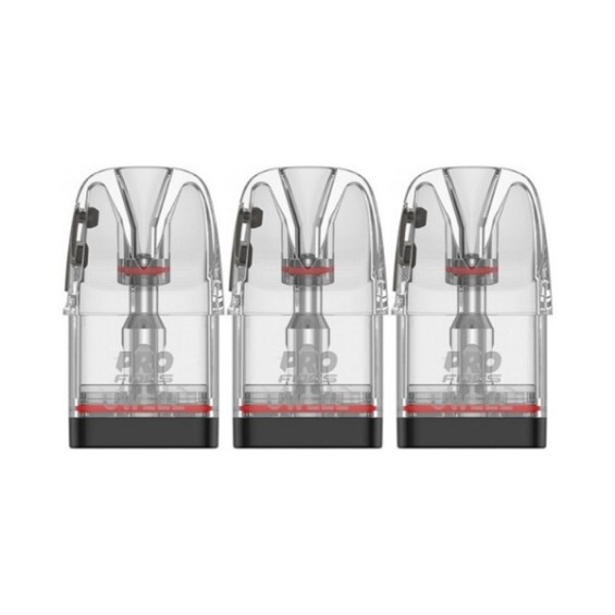 Uwell Caliburn GPP Kartuş yedek başlıkları, şeffaf gövde ve kırmızı detaylar.