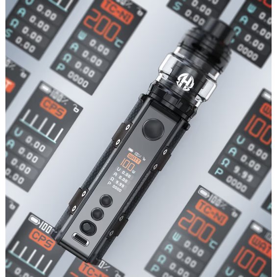 Aspire Huracan LX Pod Mod Siyah, parlak ekran detayları ve ayarları.