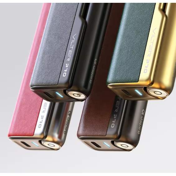 Aspire Vilter Pro Pod Mod çeşitleri: pembe, yeşil, kahverengi ve siyah.