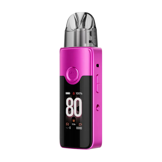 Voopoo Vinci E80 Pod Mod pembe renkli, dijital ekranlı elektronik sigara.