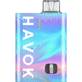 Uwell Havok R Pod Mod, holografik desenli, kompakt elektronik sigara.