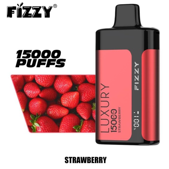 Fizzy Luxury 15000 Strawberry tek kullanımlık elektronik sigara, 15000 nefes.