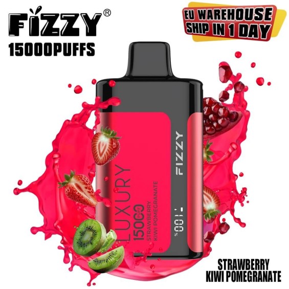 Fizzy Luxury 15000 Strawberry Kiwi Pomegranate tek kullanımlık elektronik sigara