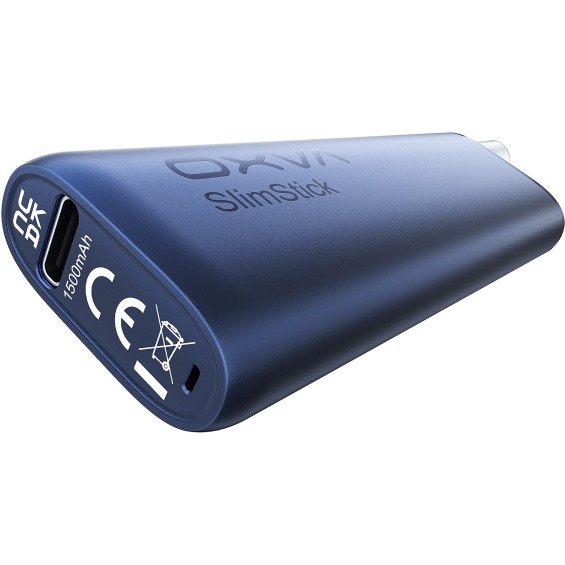 OXVA SlimStick Pod Mod mavi, 1500mAh bataryalı şık elektronik sigara cihazı.
