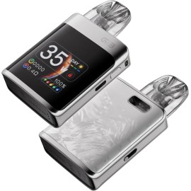 Uwell Caliburn G3 Pro KOKO Pod Mod gümüş renkli parlak gövde ekranlı