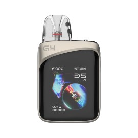 Uwell Caliburn G4 Pro Koko Pod Mod gümüş renkli, ekranlı, hafif.