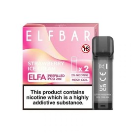 Elf Bar Elfa Strawberry Ice Cream Prefilled Pod Kartuş (2'li Paket)