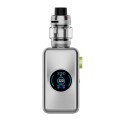 Vaporesso Gen Max Kit Pod Mod gümüş renkli, parlak ekranlı elektronik sigara.
