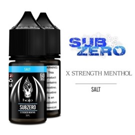 Halo SubZero Salt Likit 50MG X Strength Menthol, Siyah şişe.
